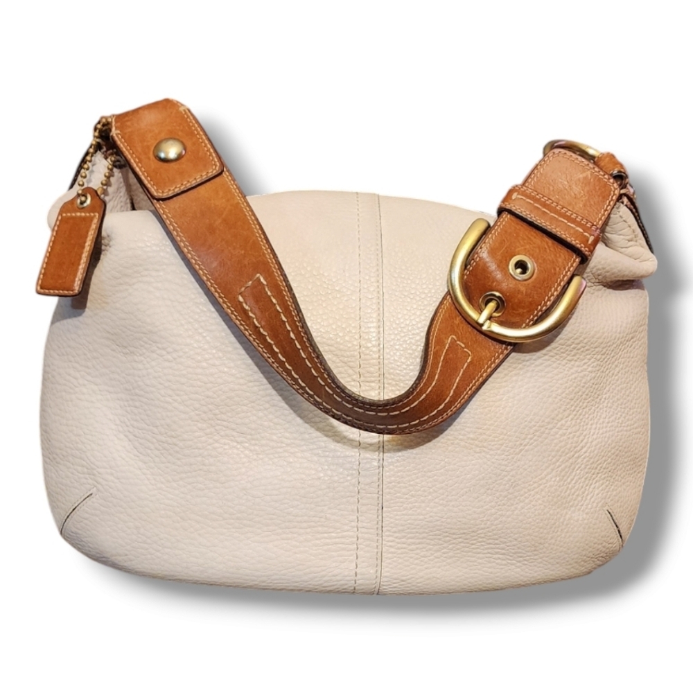 Coach Soho Hobo Bag, Cream w/Brown Strap
